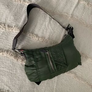 Army Surplus Military Green Bomber Jacket Style Nylon Lightweight Shoulder Bag